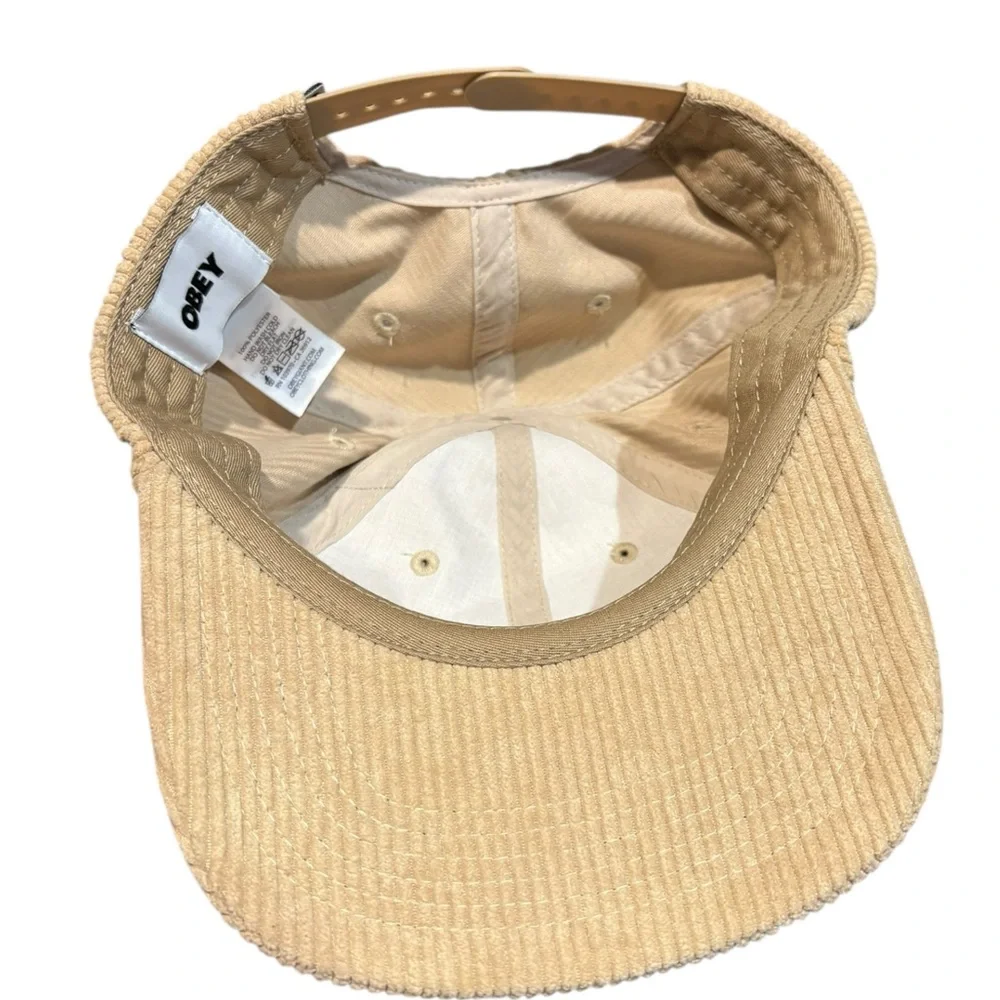 OBEY Visual Industries Corduroy SnapBack Khaki Hat, Tan (Obey Clothing) - Picture 4 of 6